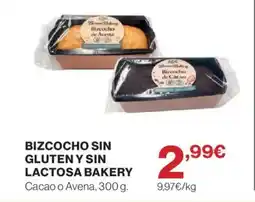 Hipercor Bizcocho sin gluten y sin lactosa bakery oferta