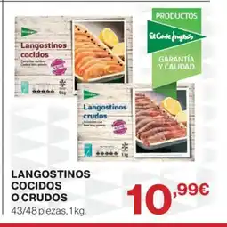 Hipercor Langostinos cocidos o crudos oferta