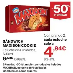 Hipercor Sandwich maxibon cookie oferta