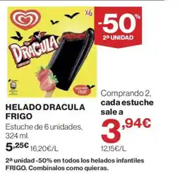 Hipercor Helado dracula frigo oferta
