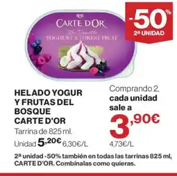 Hipercor CARTE D'OR Helado yogur y frutas del bosque oferta