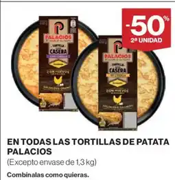 Hipercor PALACIOS En todas las tortillas de patata oferta