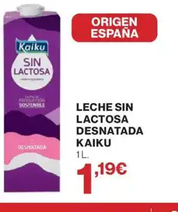 Hipercor KAIKU Leche sin lactosa desnatada oferta