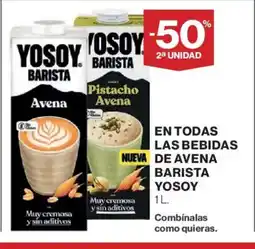 Hipercor En todas las bebidas de avena barista yosoy oferta