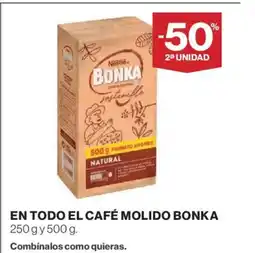 Hipercor BONKA En todo el café molido oferta