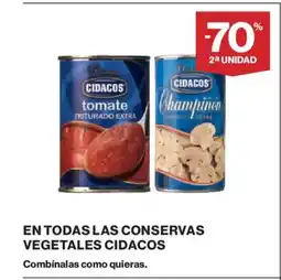 Hipercor CIDACOS En todas las conservas vegetales oferta