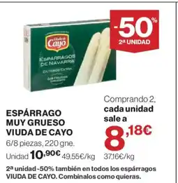 Hipercor Espárrago muy grueso viuda de cayo oferta