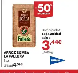 Hipercor LA FALLERA Arroz bomba oferta