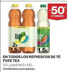 Hipercor FUZE TEA En todos los refrescos de té oferta