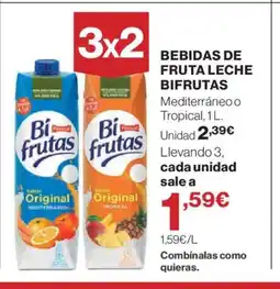 Hipercor BIFRUTAS Bebidas de fruta leche oferta