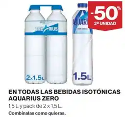 Hipercor AQUARIUS ZERO En todas las bebidas isotónicas oferta