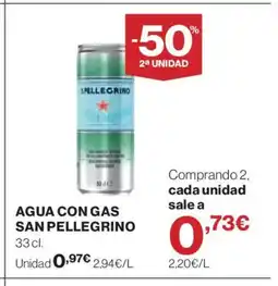 Hipercor SAN PELLEGRINO Agua con gas oferta