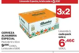 Hipercor Cerveza alhambra especial oferta
