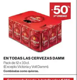 Hipercor DAMM En todas las cervezas oferta