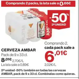 Hipercor AMBAR Cerveza oferta