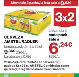 Hipercor AMSTEL RADLER Cerveza oferta
