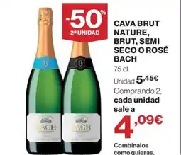 Hipercor BACH Cava brut nature, brut, semi seco o rosé oferta