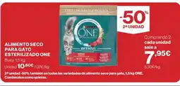 Hipercor ONE Alimento seco para gato esterilizado oferta
