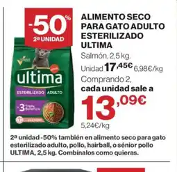 Hipercor ULTIMA Alimento seco para gato adulto esterilizado oferta