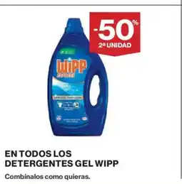 Hipercor WIPP En todos los detergentes gel oferta