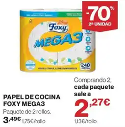 Hipercor FOXY MEGA3 Papel de cocina oferta