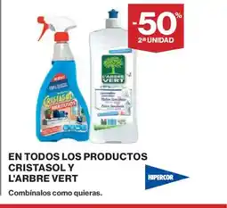 Hipercor En todos los productos cristasol y l'arbre vert oferta
