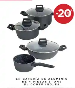 Hipercor En batería de aluminio de 4 piezas stone oferta
