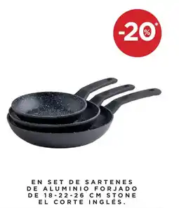 Hipercor En set de sartenes de aluminio forjado oferta