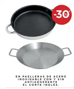 Hipercor En paelleras de acero inoxidable con y sin antiadherente el corte inglés. oferta