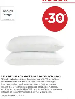 Hipercor Pack de 2 almohadas fibra reductor viral oferta