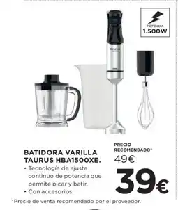 Hipercor TAURUS Batidora varilla hba1500xe. oferta
