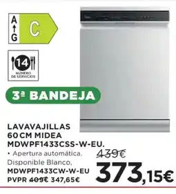 Hipercor MIDEA Lavavajillas mdwpf1433css-w-eu. oferta
