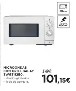 Hipercor BALAY Microondas con grill 3wg3112bo. oferta