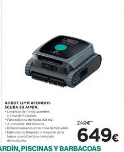 Hipercor Robot limpiafondos scuba s3 aiper oferta
