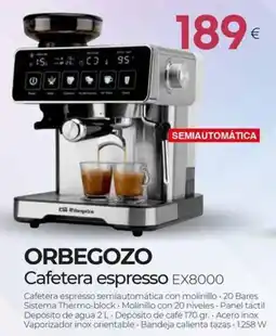 Tien 21 ORBEGOZO Cafetera espresso EX8000 oferta