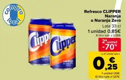 Carrefour CLIPPER Refresco Naranja o Naranja Zero oferta