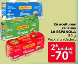 Carrefour LA ESPAÑOLA En aceitunas rellenas oferta