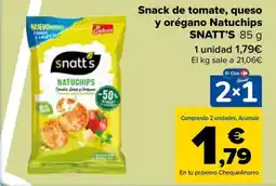 Carrefour SNATT'S Snack de tomate, queso y orégano Natuchips oferta