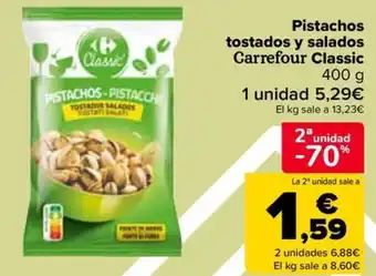 Carrefour Pistachos tostados y salados Carrefour Classic oferta