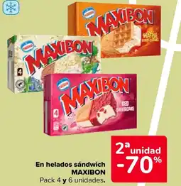 Carrefour MAXIBON En helados sandwich oferta