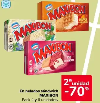 Carrefour MAXIBON En helados sandwich oferta