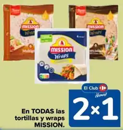 Carrefour MISSION En todas las tortillas y wraps oferta