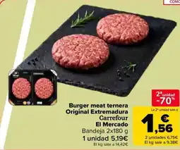 Carrefour Burger meat ternera Original Extremadura Carrefour El Mercado oferta