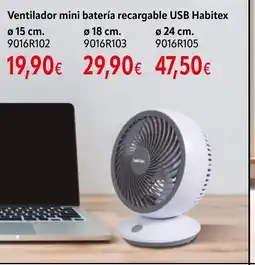 Cadena88 Ventilador mini batería recargable USB Habitex oferta