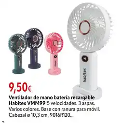 Cadena88 Ventilador de mano batería recargable Habitex VMM99 oferta