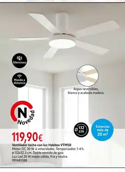 Cadena88 Ventilador techo con luz Habitex VTM50 oferta