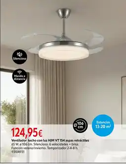 Cadena88 Ventilador techo con luz HJM VT 154 aspas retráctiles oferta
