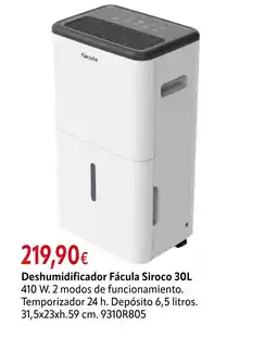 Cadena88 Deshumidificador Fácula Siroco oferta