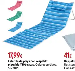 Cadena88 Esterilla de playa con respaldo plegable Y106 rayas oferta