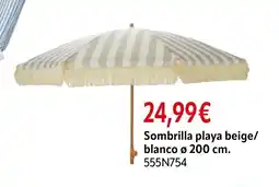 Cadena88 Sombrilla playa beige/ blanco oferta